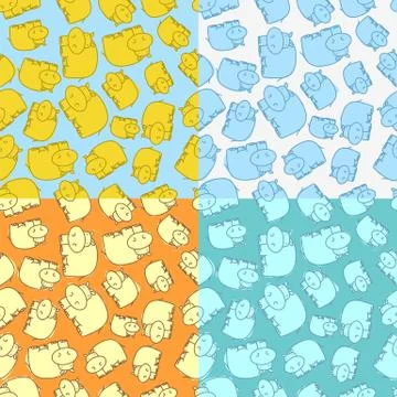 Hippo Pattern Stock Illustration