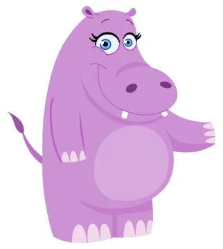 Hippo presenting Stock Illustration