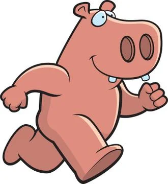 Hippo Running Stock Illustration