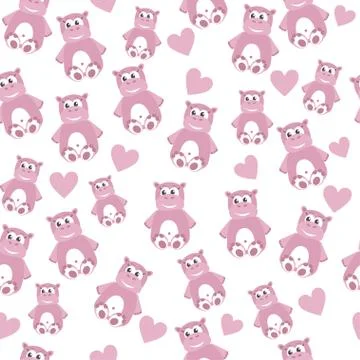 Hippo seamless pattern Stock Illustration