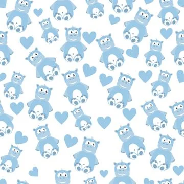 Hippo seamless pattern Illustrazione stock
