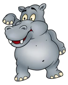 Hippo Waving Goodbye Stock Illustration
