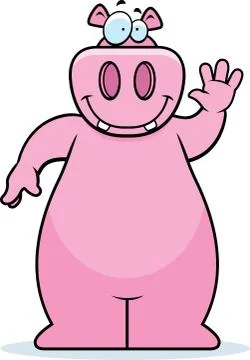 Hippo Waving Stock Illustration