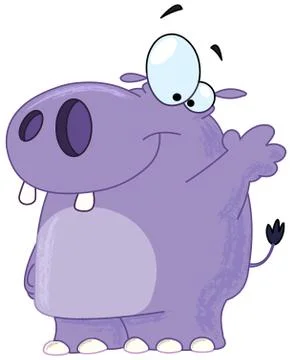 Hippo waving Stock Illustration