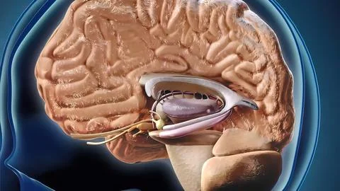 The hippocampus is a complex brain structure buried deep within the temporal  Illustrazione stock
