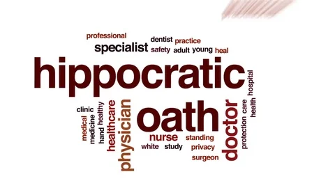 Hippocratic oath animated word cloud, text design animation. Stock Footage 79407782