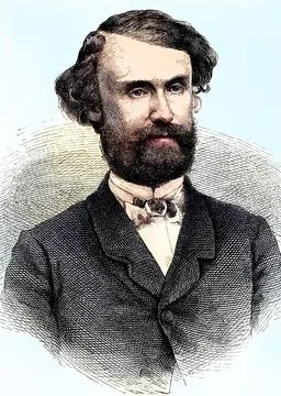 Hippolyt August Schaufert dramatic poet born 5 March 1835 historical engraving Illustrazione stock