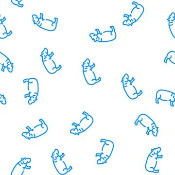 Hippopotamus animal vector seamless pattern Illustrazione stock