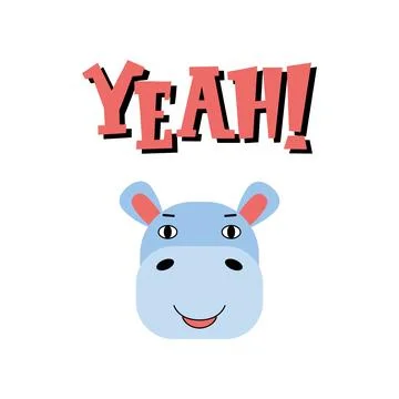 Hippopotamus head Stock Illustration