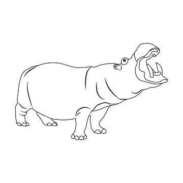 Hippopotamus icon Stock Illustration