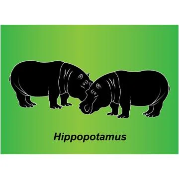 Hippopotamus icon Stock Illustration