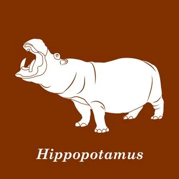 Hippopotamus icon Stock Illustration