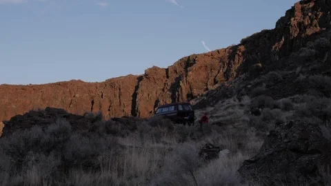 Hippy Van Parked In Valley Stock Footage 87720509