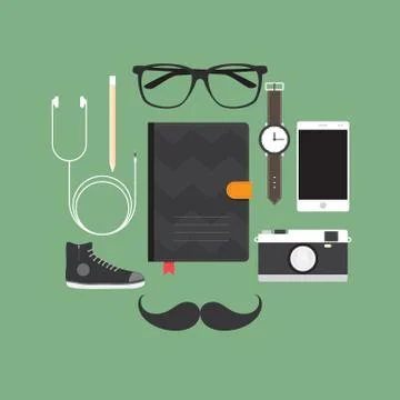Hipster accessory Stock Illustration
