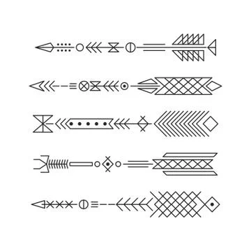 Hipster arrows. Abstract elements for tattoo and design. Stock Illustration