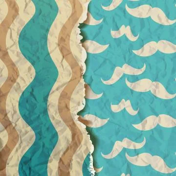 Hipster background. Card with mustache Stock Illustration