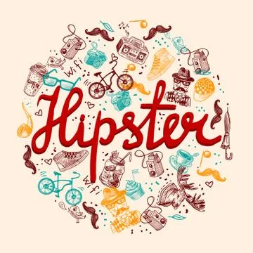Hipster background Stock Illustration