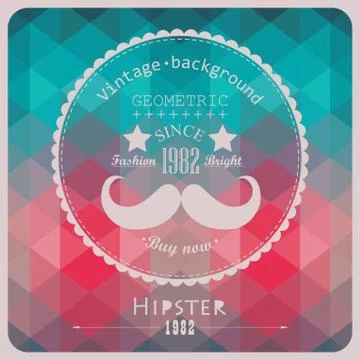 Hipster background made of triangles. retro label design. square composition  Stock Illustration