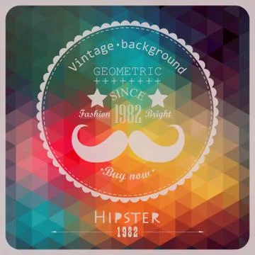 Hipster background made of triangles. retro label design. square composition  Stock Illustration