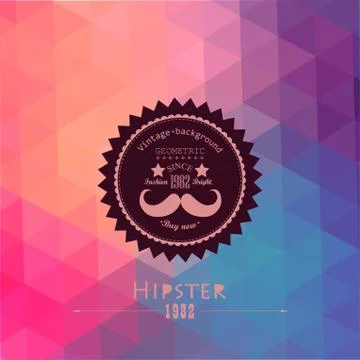 Hipster background made of triangles. retro label design. square composition  Stock Illustration