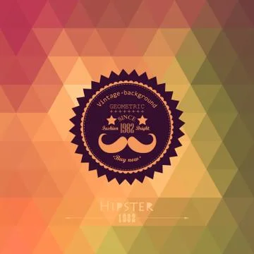 Hipster background made of triangles. retro label design. square composition  Stock Illustration
