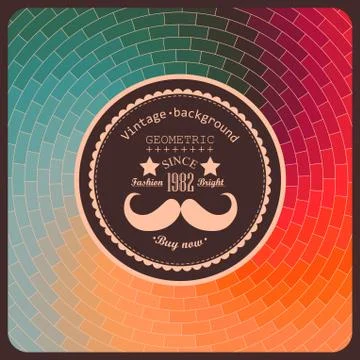 Hipster background made of triangles. retro label design. square composition  Stock Illustration