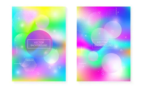 Hipster Background. Rainbow Fluid. Science Dots. Soft Vector. Di Stock Illustration