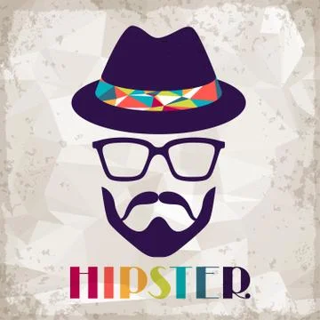 Hipster background in retro style Illustrazione stock