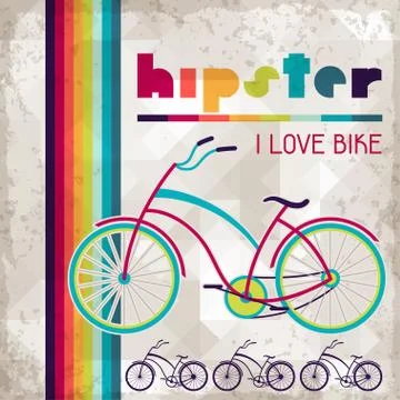 Hipster background in retro style Illustrazione stock