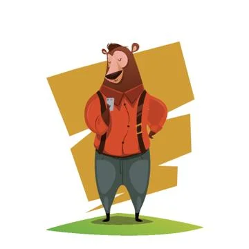 Hipster bear Stock Illustration