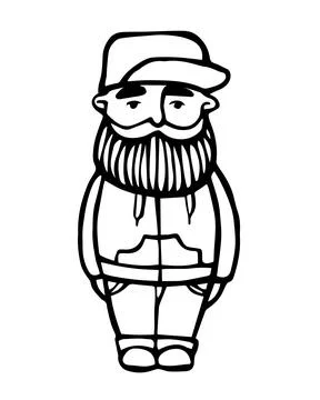 Hipster with beard. Hand-Drawn Doodle. Vector Illustration - stock vector. Ha Stock Illustration