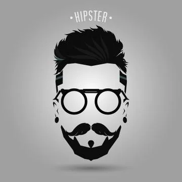 Hipster beard symbol Stock Illustration