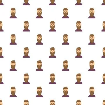 Hipster bearded man avatar repeating pattern Stock Illustration