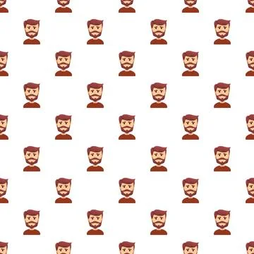 Hipster bearded man face pattern background イラスト素材
