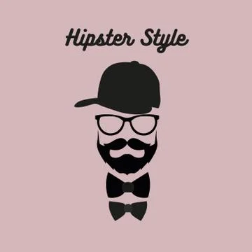Hipster bearded man Stock Illustration