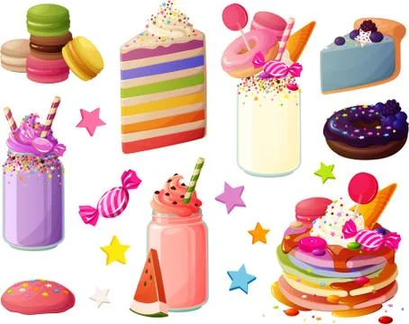Hipster cakes Stock Illustration