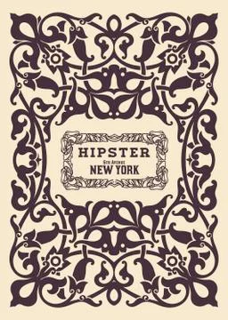 Hipster card. Elements by layers. Stock Illustration