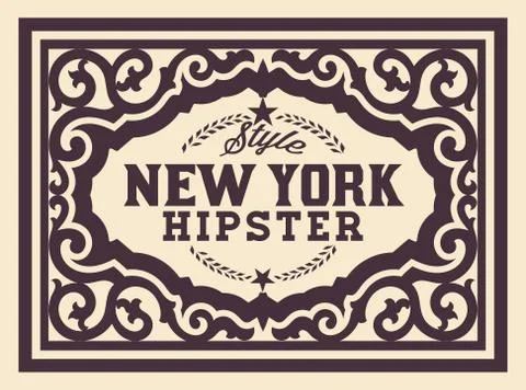 Hipster card. Elements by layers. Stock Illustration