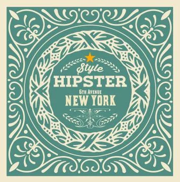 Hipster card. Stock Illustration