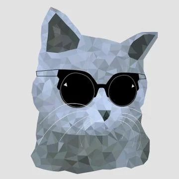 Hipster cat Stock Illustration