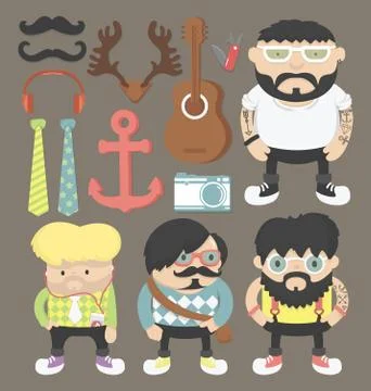 Hipster character design Vector illustration Stock Illustration