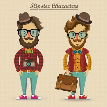 Hipster characters Stock Illustration