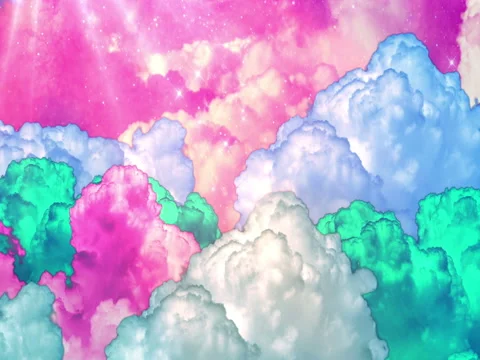 Hipster Clouds Color Stock Footage
