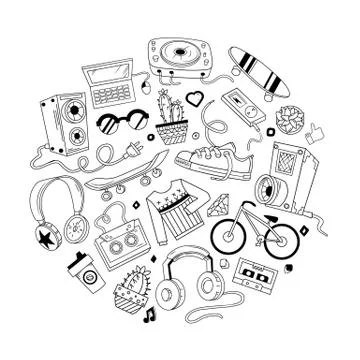 Hipster collage illustration. Stock Illustration