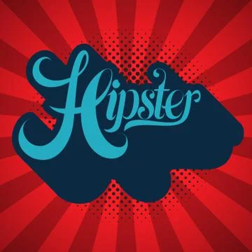 Hipster comic speech emoticon Illustrazione stock