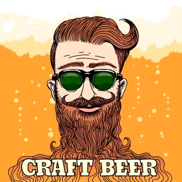 Hipster Craft Beer Theme Stock Illustration