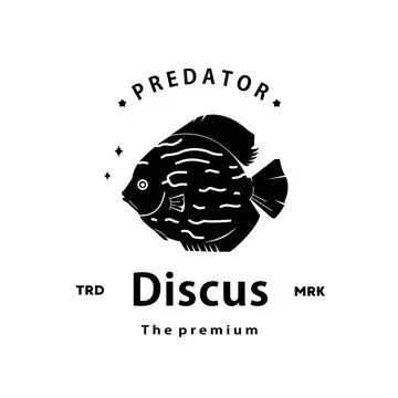 Hipster discus logo vector outline silhouette art icon Stock Illustration