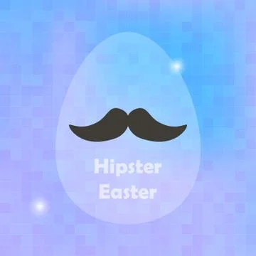 Hipster Easter Greeting Card with Egg and blured background 스톡 일러스트