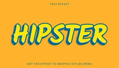 Hipster editable text effect in 3d style Stock Illustration
