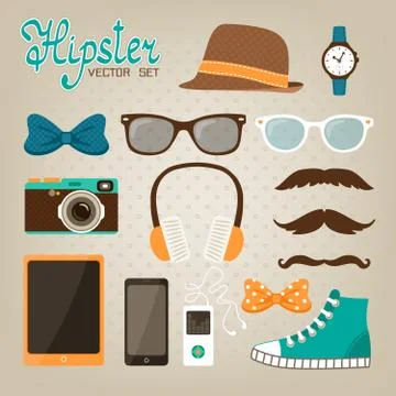 Hipster elements icons set イラスト素材